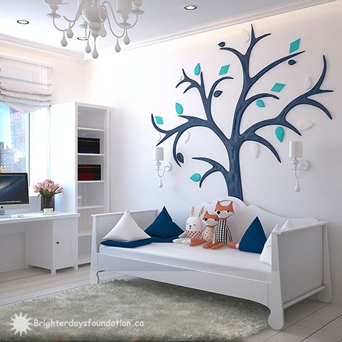 Tree decal and daybed